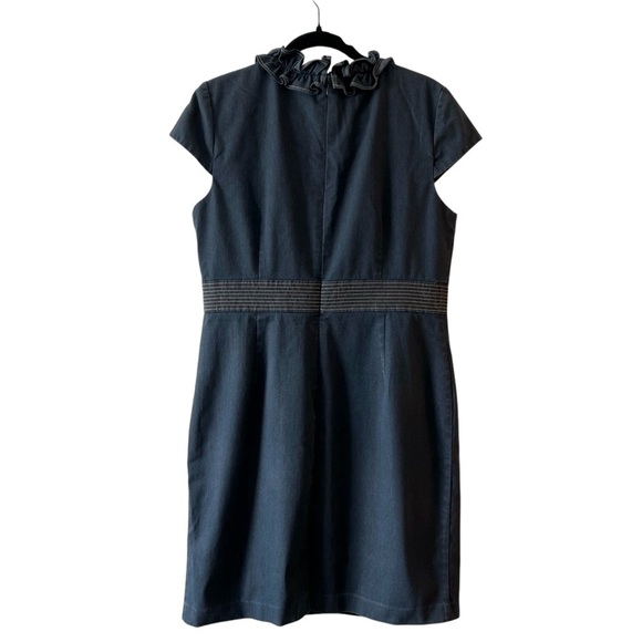 Sandra Warren Blue Denim Ruffle Dress, Women’s 16 - Picture 3 of 10